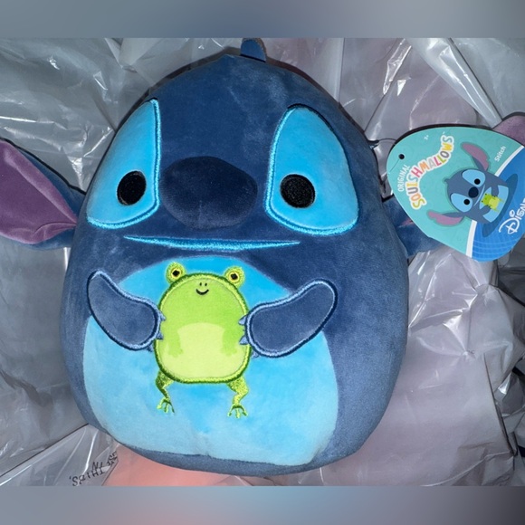 Disney Other - Disney Blue Stitch 8” Plush with Frog Accent squishmallow
